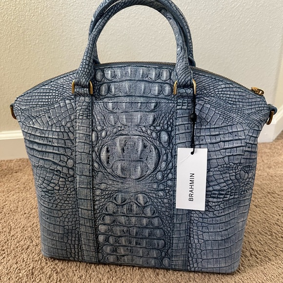 Brahmin Large Duxbury Satchel Light Denim Tetra - Picture 3 of 12